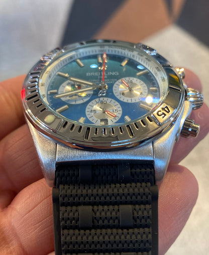 بريتلنج فضي و ازرق