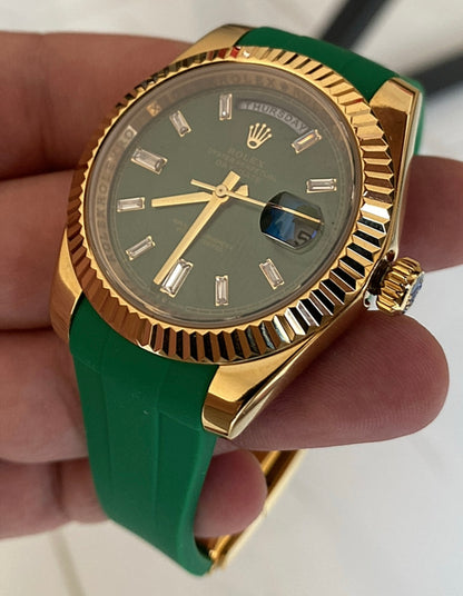 رولكس داي ديت جرين اومبريه ستراب اخضر - جراند ماستر ما احد بفرقها وهي بيدك - حبة واحدة