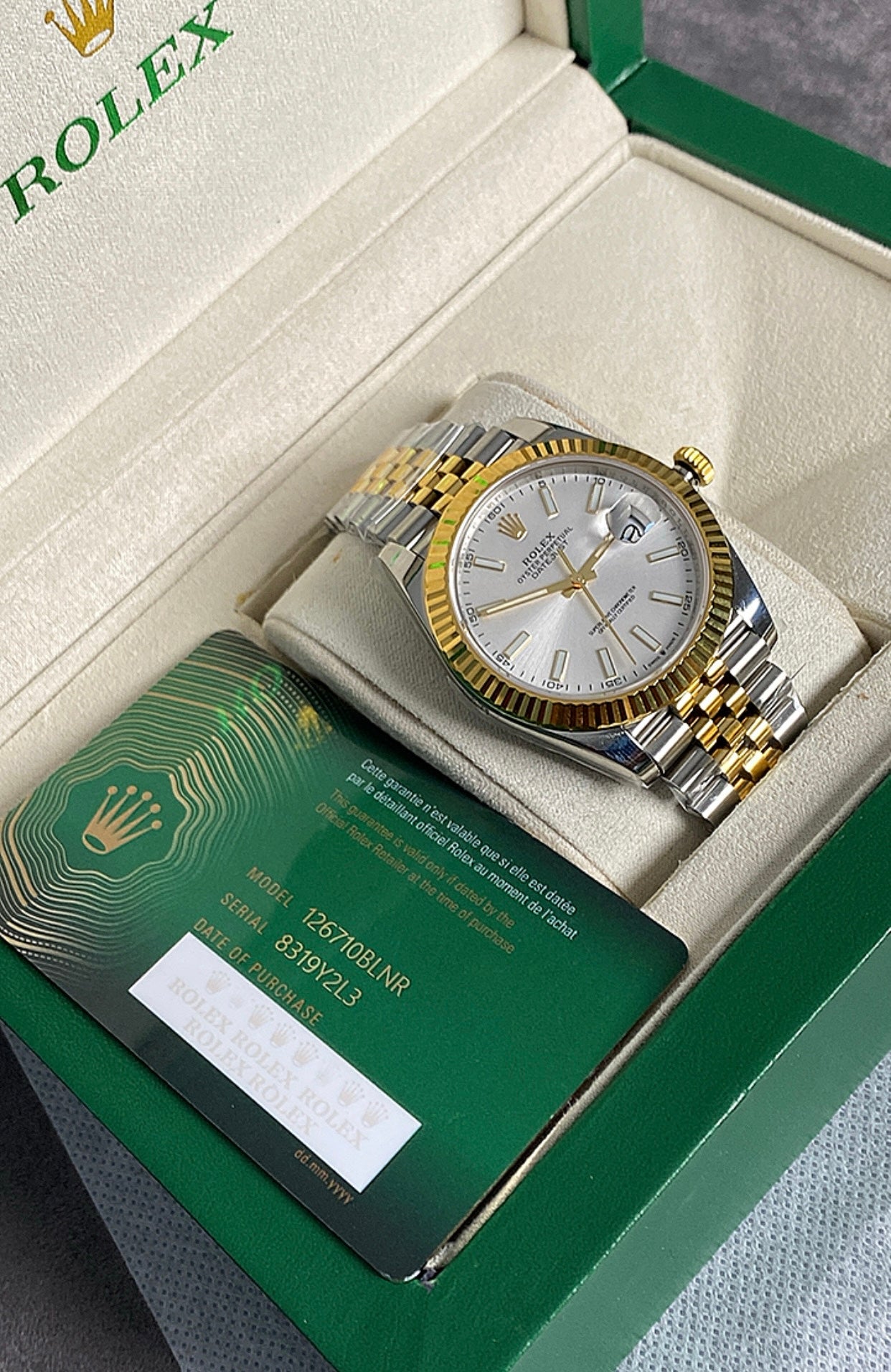 روليكس دايت جست كلين تطابق مع الأصلية- تو تون طلاء ذهب ١٨ مكينة اوتوماتك تصميم سويسري