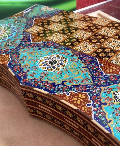 تحفة فنية صناعة يدوية - طاولي و شطرنج رسمة واحدة فقط يعني الحبة الوحيدة في العراق - احجار الطاولي و الشطرنج صناعة يدوي  بادق التفاصيل (t3)