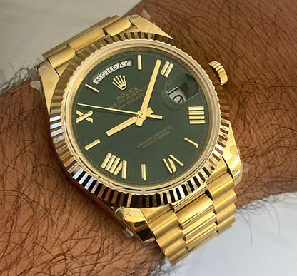 الصور حقيقية دون اي تعديل - رولكس داي ديت فول يالو جولد كلين ماكينة سويسري طبق الأصل لا تميز