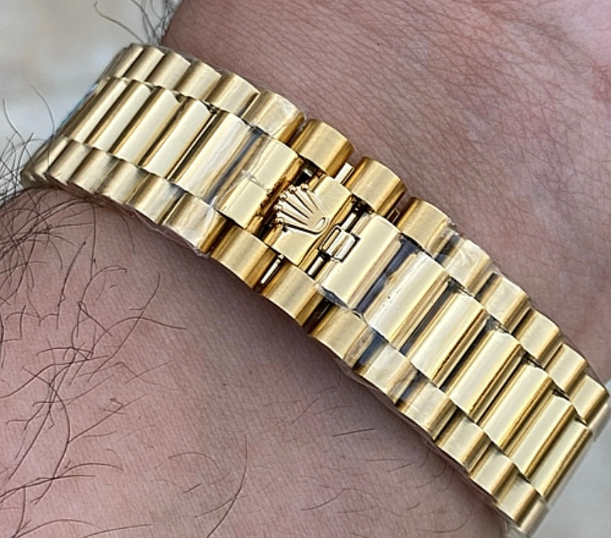 حبة واحدة في العراق- رولكس داي ديت فول ذهب اصفر طلاء ١٨ - الساعة طبق الأصل برقم تسلسلي اصلي و ماكينة سويسري مطابقة للأصل