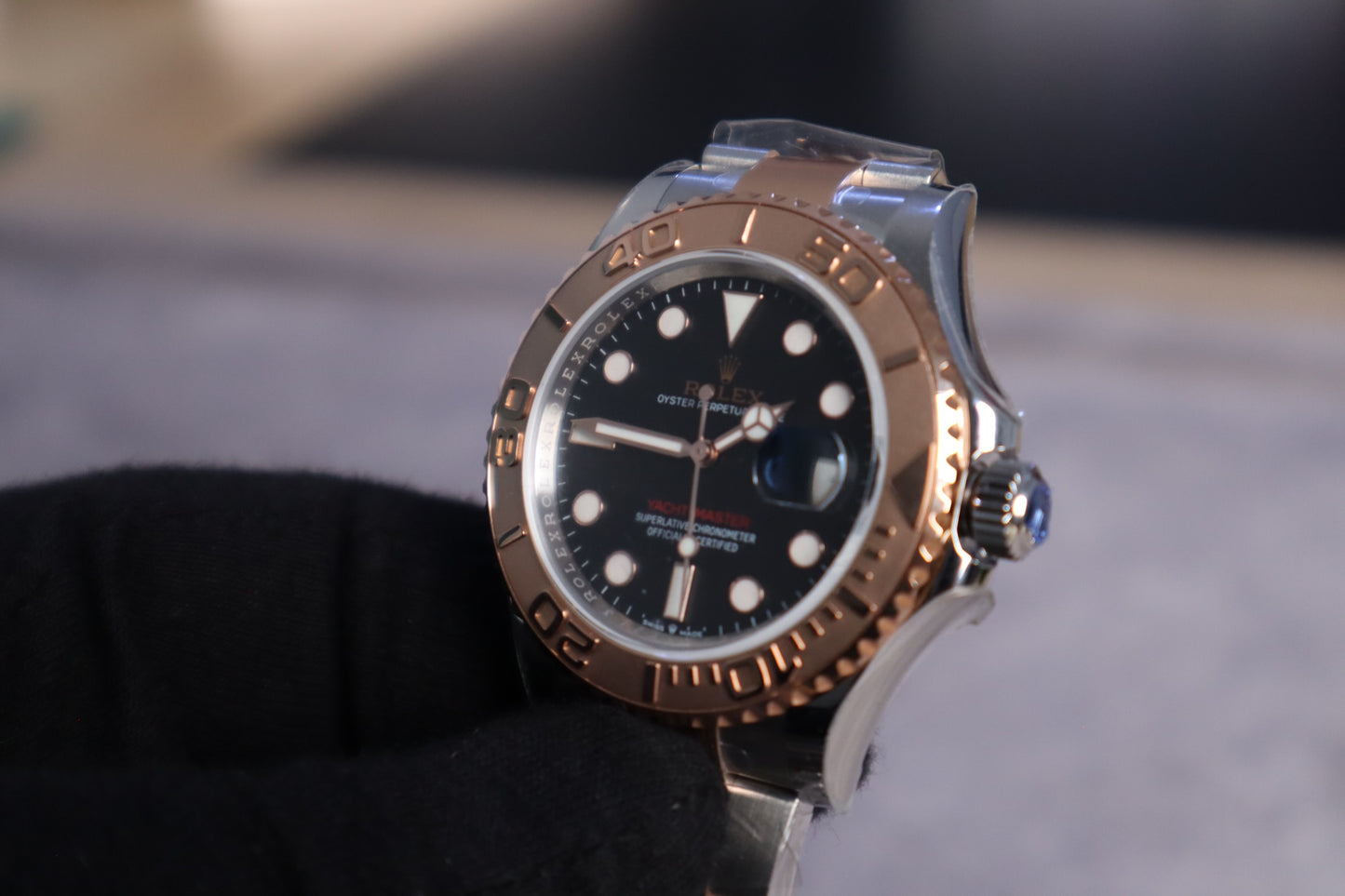 رولكس ياخت ماستر كلين طبق الأصل تو تون برونز ماكينة سويسري