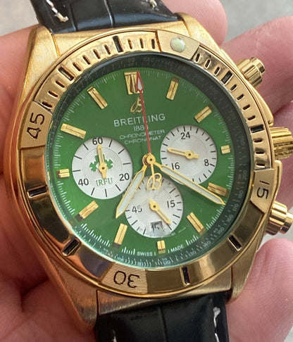 بريتلنج ذهبي و اخضر سير اسود