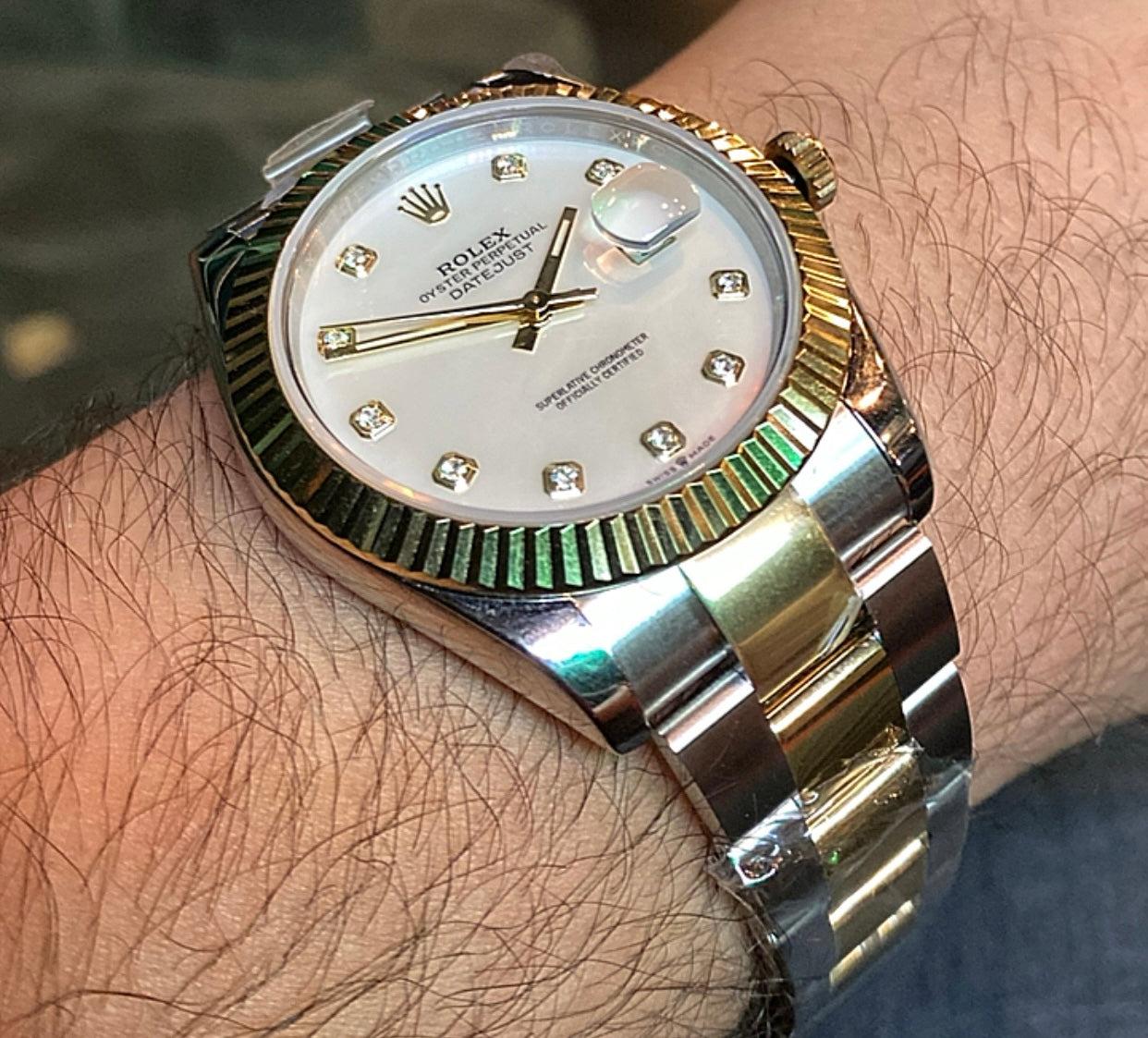 رولكس دايت جاست مينا صدف ارقام الماس - تو تون كلين طبق الأصل اعلى جودة ماكينة سويسري