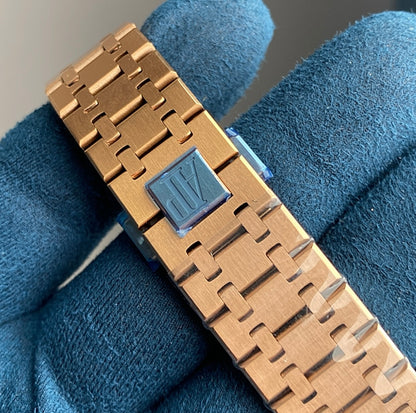 audemars piguet royal oak chronograph - كلين طبق الأصل طلاء ١٨ روز جولد ماكينة سويسري وزن متطابق و تعقيدة الكرونو