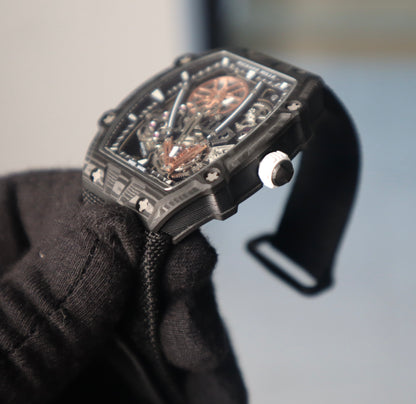 Richard Mille 27-03. Carbon Fiber- اخف ساعة بالعالم قطعة وحدة كلين طبق الاصل و الوزن