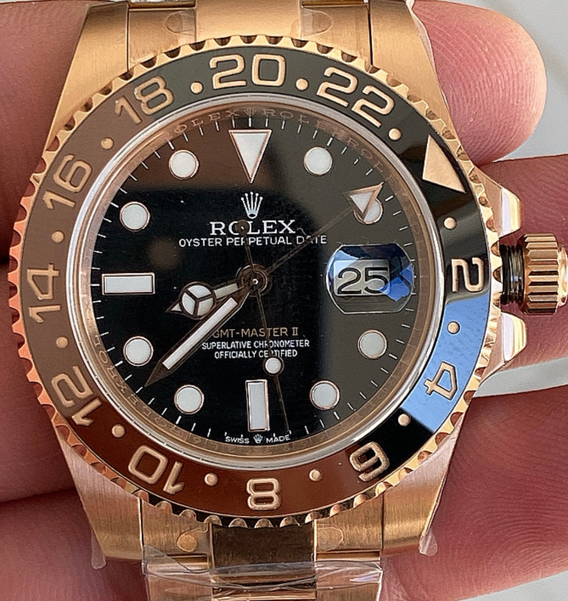 رولكس جي ام تي رووت بيير / كلين طبق الأصل ماكينة سويسري طبق الأصل حبة وتحدة