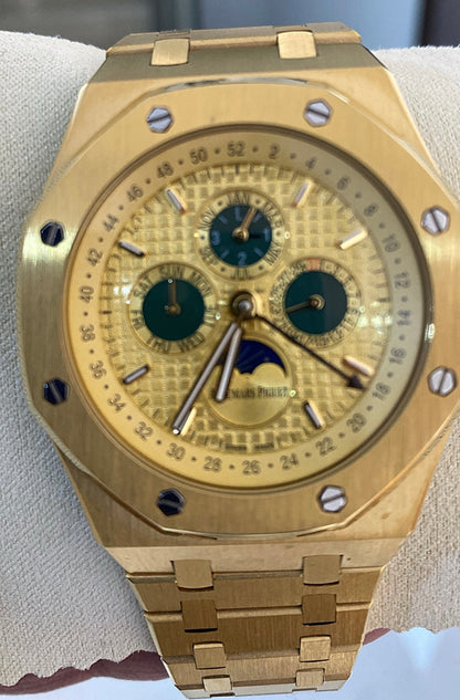 AP Royal Oak Calendar Full gold 41 mm - مصنع كلون طبق الاصل