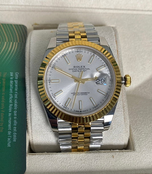 روليكس دايت جست كلين تطابق مع الأصلية- تو تون طلاء ذهب ١٨ مكينة اوتوماتك تصميم سويسري