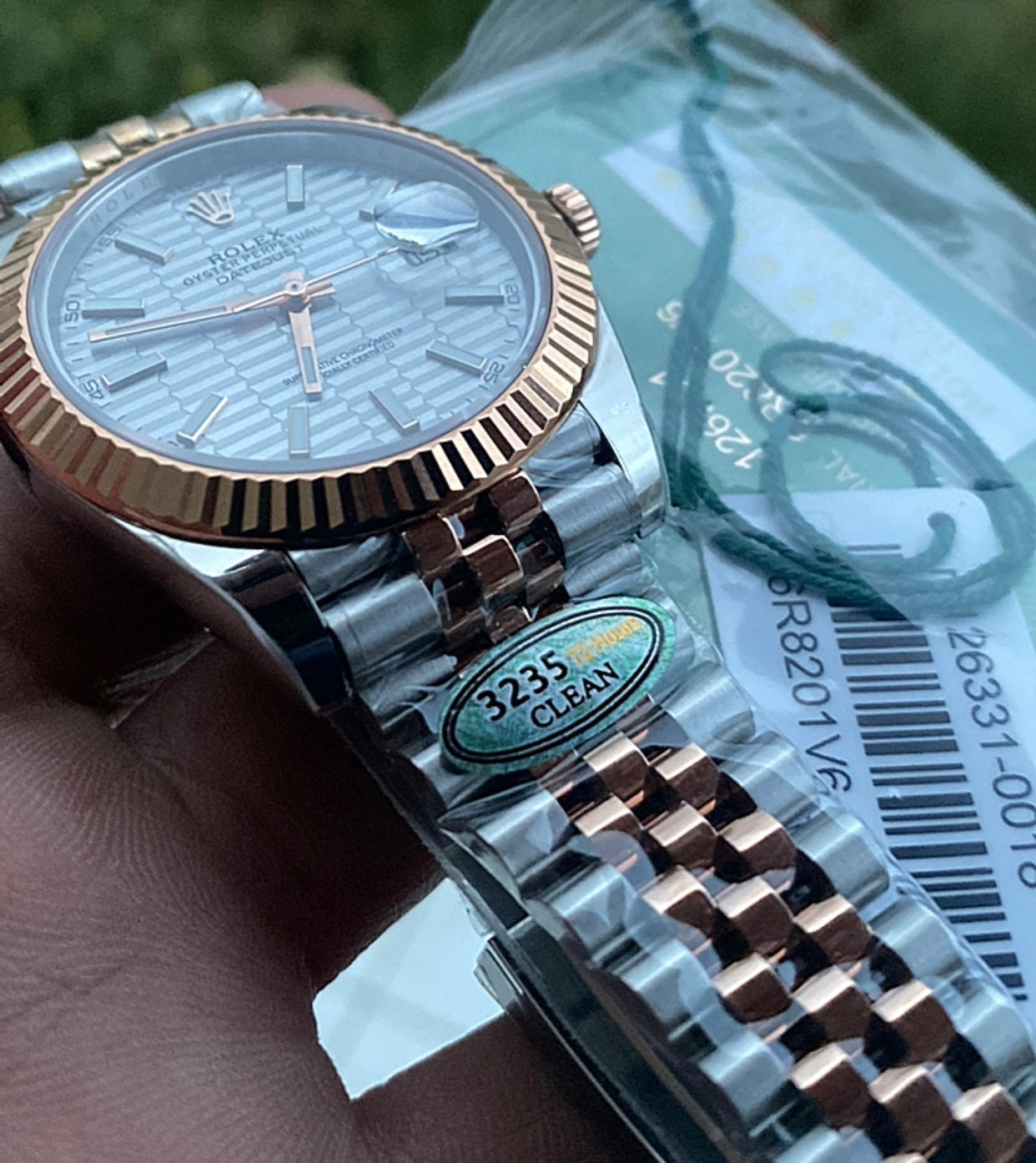36 mm رولكس ديت جستستيل وذهب إيفروز بقرص ماربل