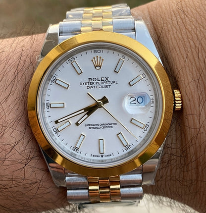 رولكس دايت جست سير جوبلي تو تون ( مستحيل تميزها بأيدك ) - كلين طبق الأصل - سيريال حقيقي  - ماكينة مطابقة للاصلية