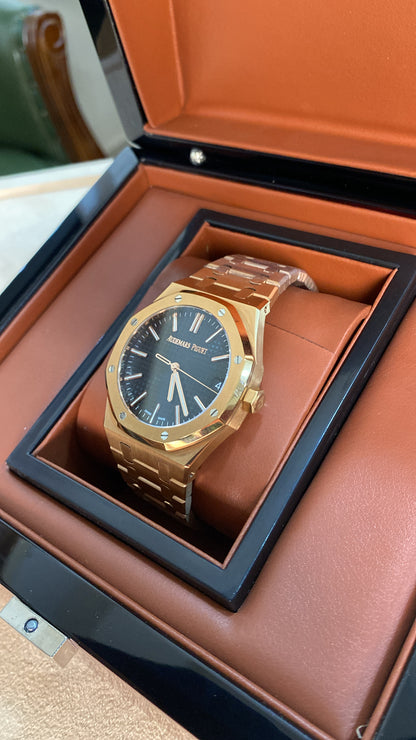 AP Royal Oak - رويال اوك روز جولد مينا اسود كلين