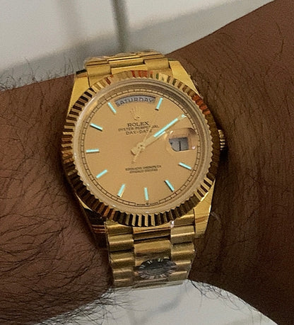 رولكس دايديت كلين فول يالو جولد - كلين طبق الأصل ماكينة سويسري  طلاء ذهب ١٨