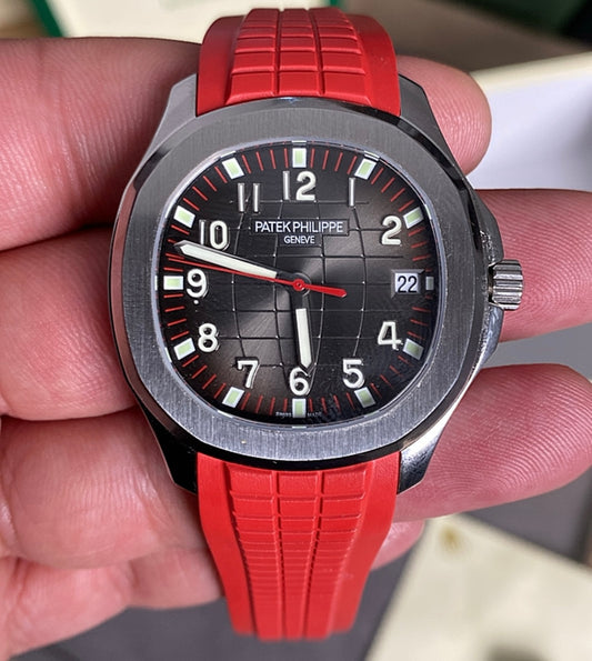 باتيك فيليب اكوا نوت ستراب احمر - طبق الاصلية