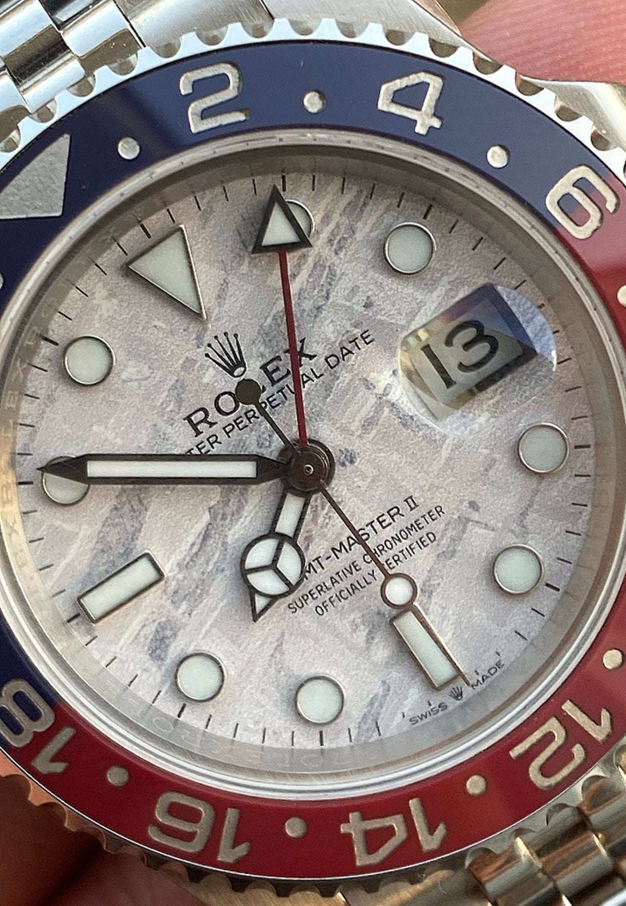 رولكس ببسي اصدار نادر مينا ماربل- الساعة كلين تعمل بجميع التعقيدات ماكينة سويسري نسبة تطابق ويا الاصلية