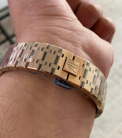 AP Chronograph- اي بي كلين روز جولد طبق الاصل تعقيدة الماكينة كرونو مطابقة للاصلية