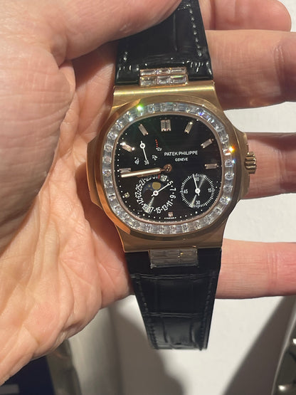 باتيك فيليب 5712 كلين طبق الأصل لا تميز عن الأصلية- ستراب اسود