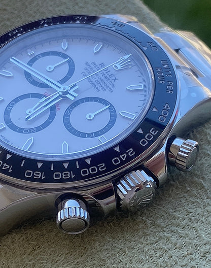 40 mm رولكس دايتونا باندا مينا أبيض وبازل أسود