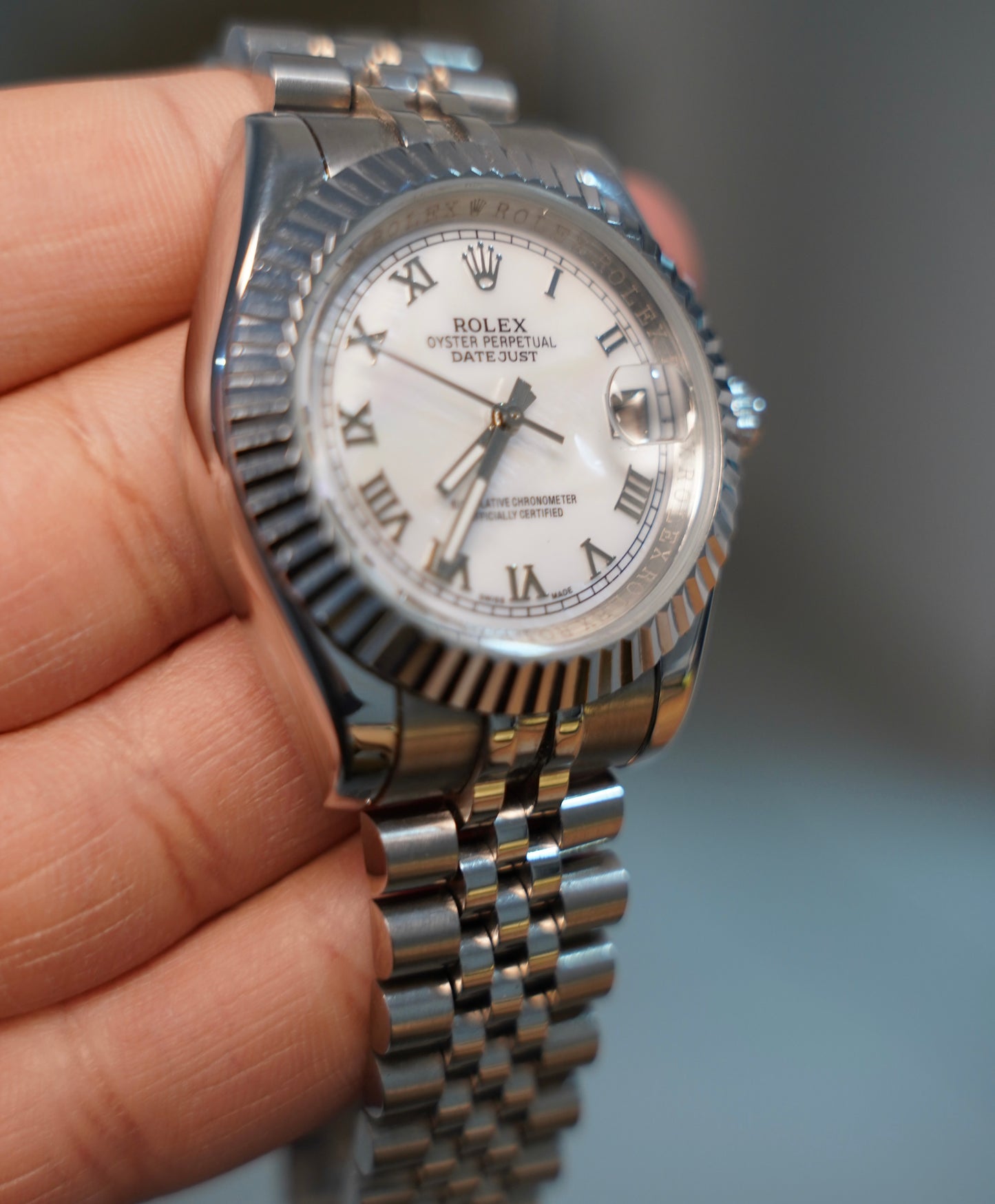 41 mm رولكس داي جست مينا صدف ابيض - الساعة نادرة متوفر قطعة واحدة كلين تايتل