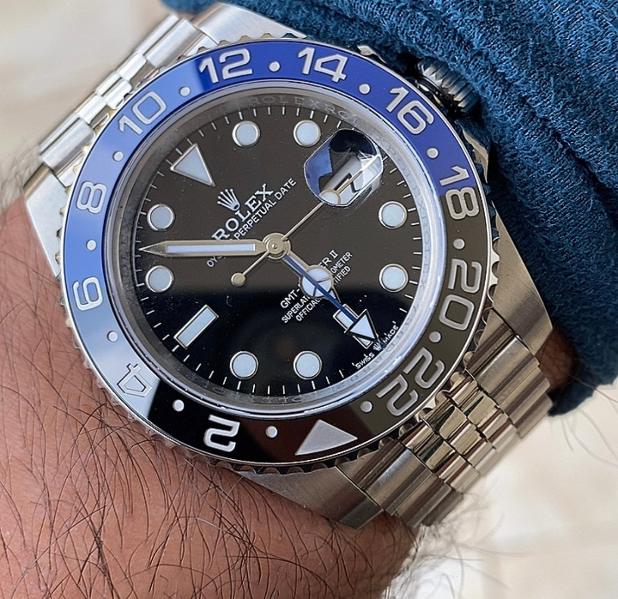 ٣٥٥٠ شيكل توصيل لفلسطين رولكس باتمان كلين طبق الأصل - سيريال حقيقي ماكينة سويسري