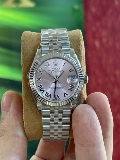 رولكس ديت جست كلين طبق الأصل نسائي ارقام روماني مينا بينك