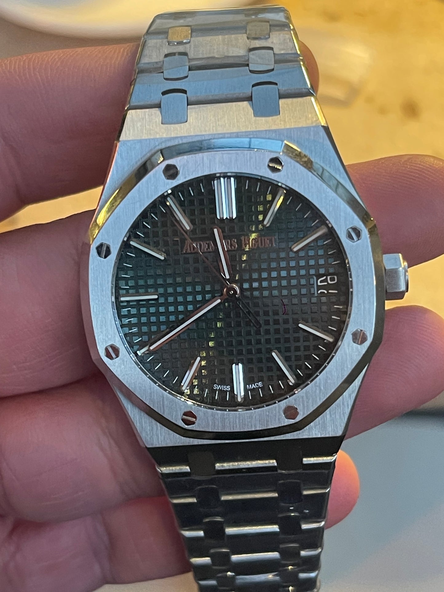 audemars piguet كلين مطابقه مينا اخضر قطعه واحده