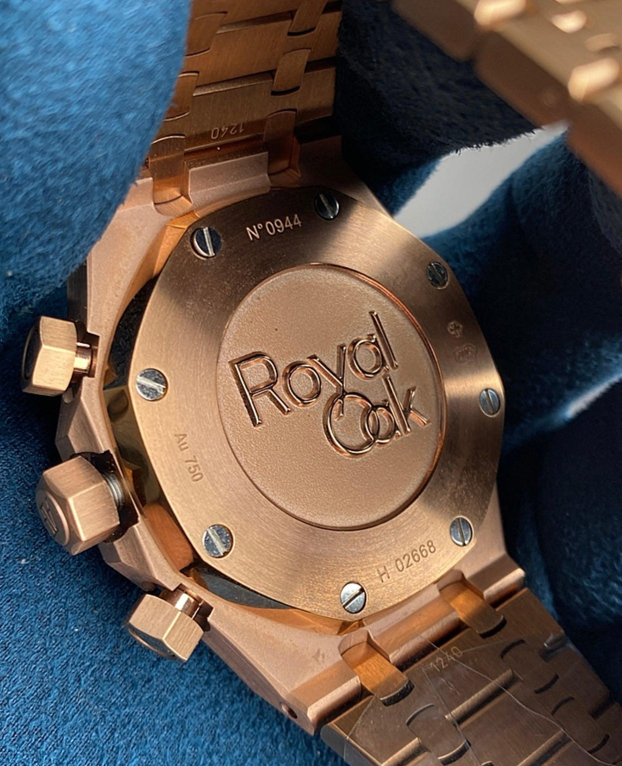 audemars piguet royal oak chronograph - كلين طبق الأصل طلاء ١٨ روز جولد ماكينة سويسري وزن متطابق و تعقيدة الكرونو
