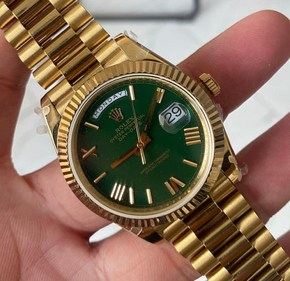 الصور حقيقية دون اي تعديل - رولكس داي ديت فول يالو جولد كلين ماكينة سويسري طبق الأصل لا تميز
