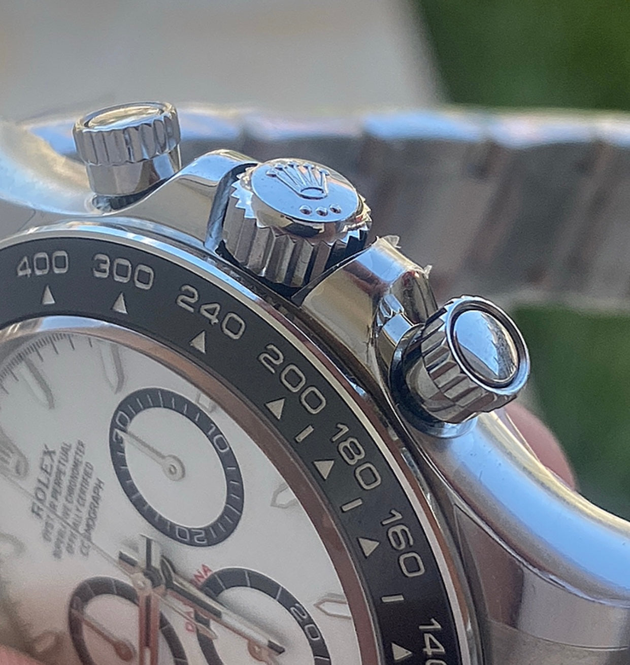 40 mm رولكس دايتونا باندا مينا أبيض وبازل أسود