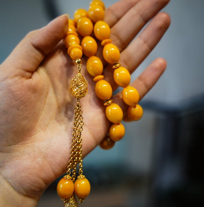 سبحة كهرب كبس ذهب 21