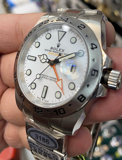 34 mm رولكس اكسبلور ابيض كلين تايتل قطعة واحدة