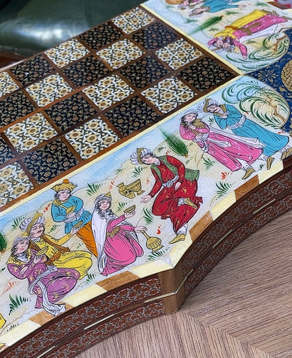 تحفة فنية صناعة يدوية - طاولي و شطرنج رسمة واحدة فقط يعني الحبة الوحيدة في العراق - احجار الطاولي و الشطرنج صناعة يدوي  بادق التفاصيل