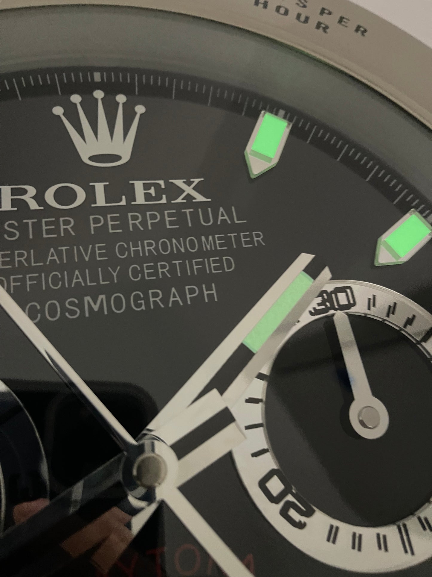 قسم رجال الأعمال ساعه حائط بتصميم رولكس دايتونا سلفر من الداخل اسود