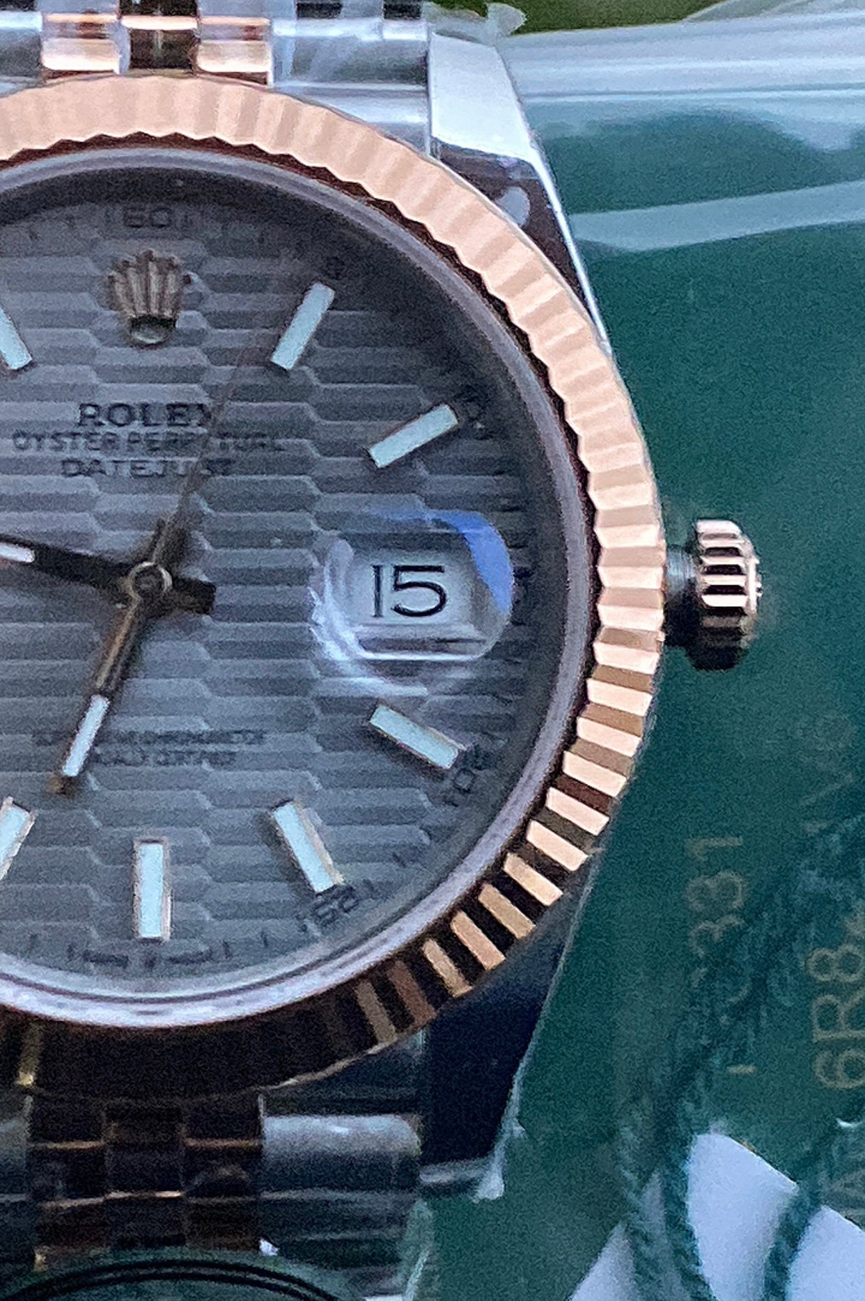 36 mm رولكس ديت جستستيل وذهب إيفروز بقرص ماربل