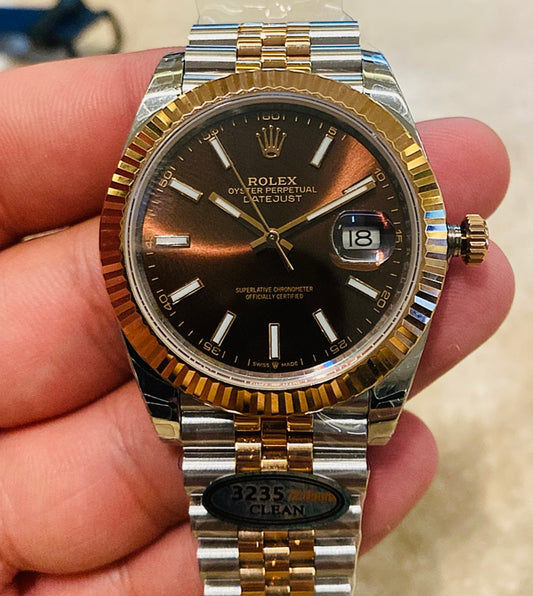 رولكس دايت جست مينا شوكليت جوبلي تو تون - كلين طبق الأصل ماكينة سويسري لا تفرق عن الأصلية