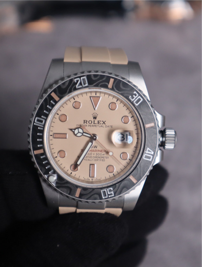 Rolex Submariner DIW - اصدار خاص قطعة واحدة كلين طبق الأصل ماكينة سويسري (سير عدد 2 رابر و تيتانيوم فضي) (السعر بالاردني 750)