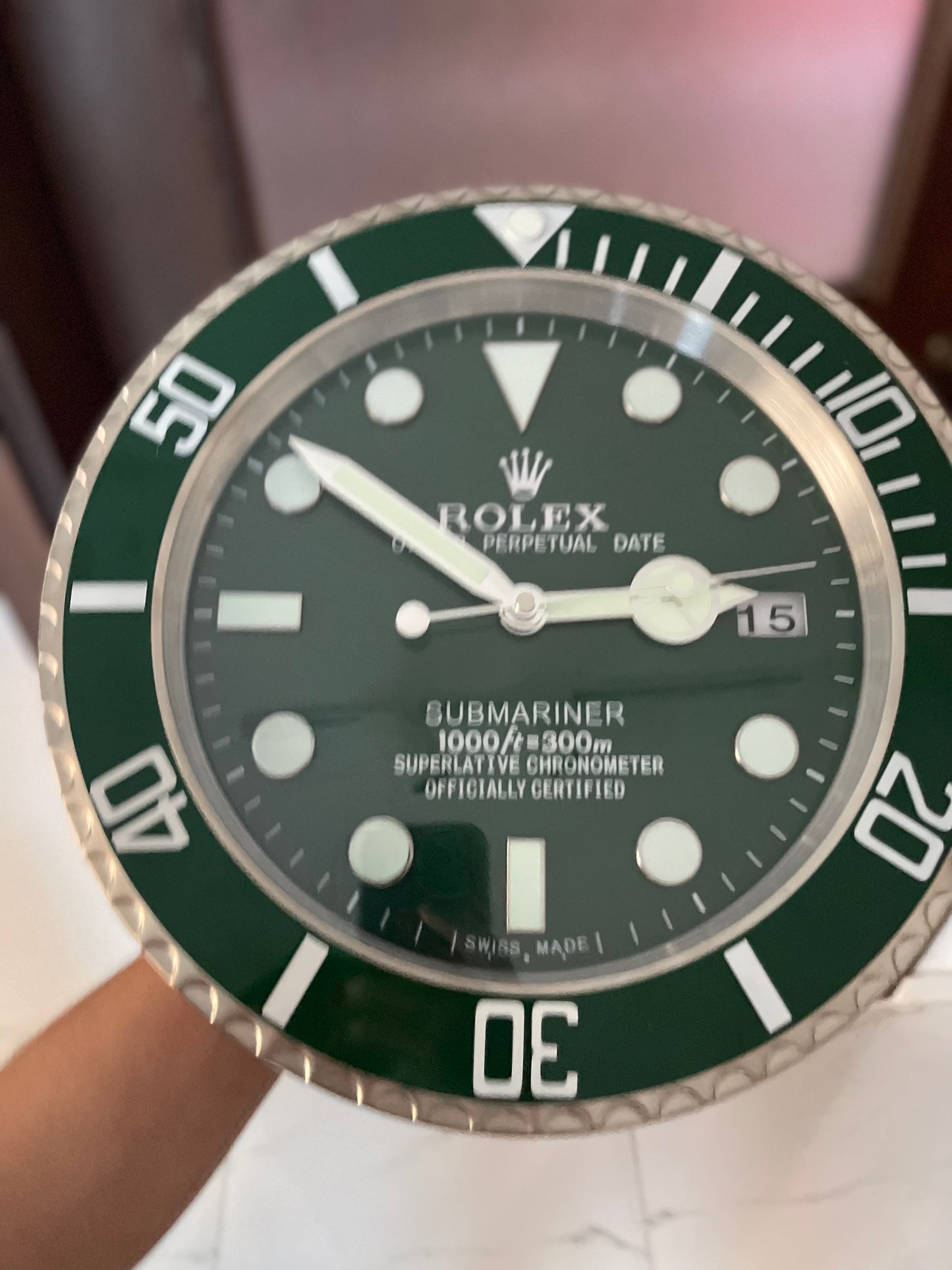 قسم رجال الاعمال - ساعة رولكس سابمارينار للحائط - صناعة يدوية للمينا منفذ تاريخ و ارقام لومينوس مثّل ساعة اليد الاصلية