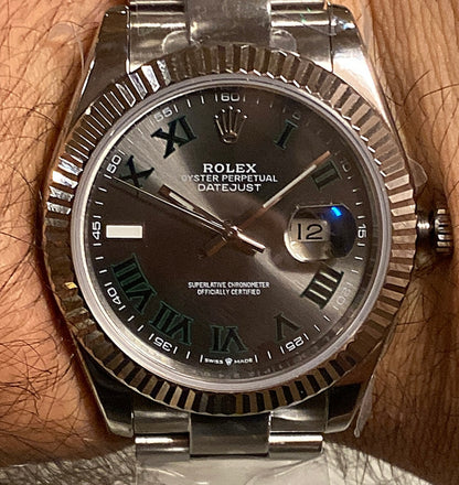 ROLEX DATEJUST WIMBLEDON كلين ماكينة سويسري