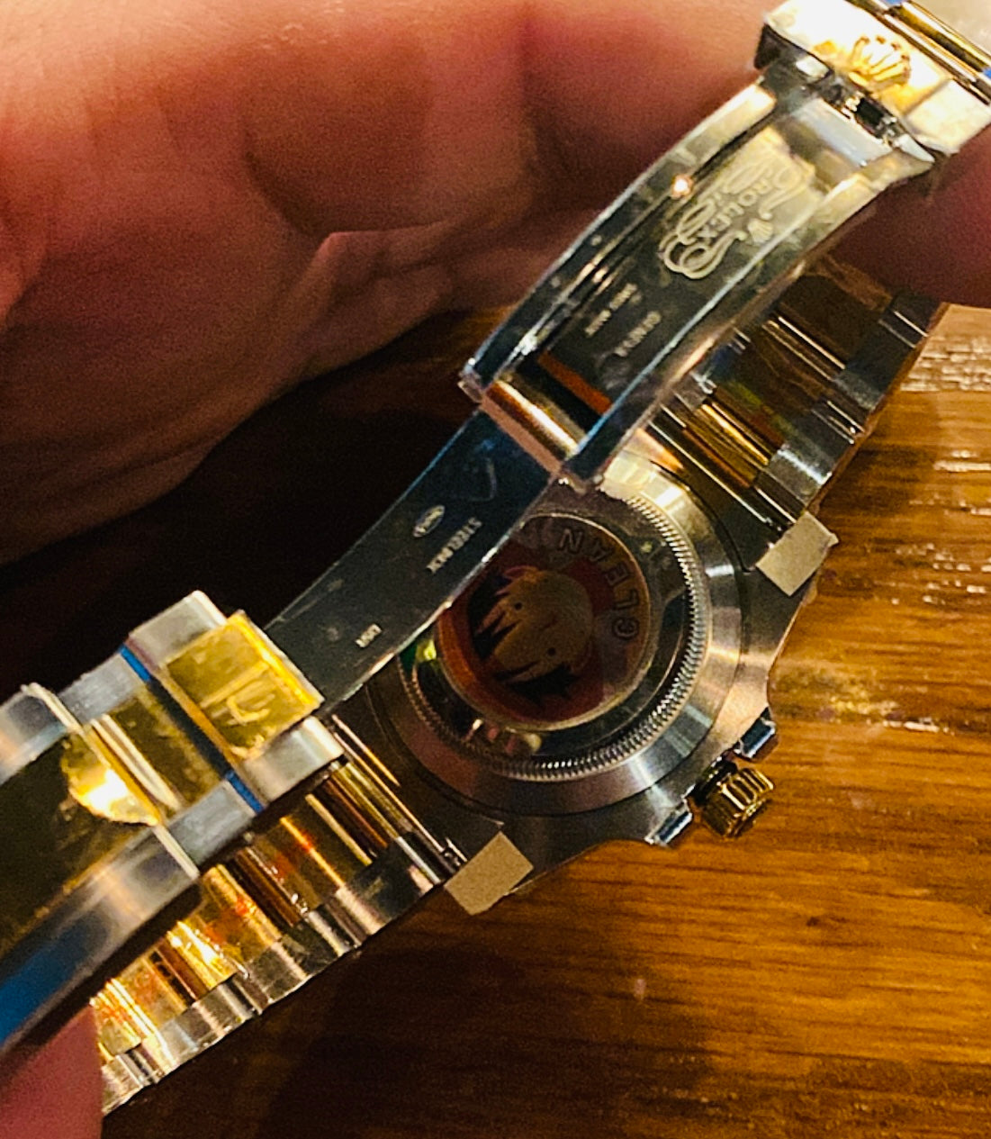 رولكس سابمارينر تو تون جولد كلين طبق الأصل - ماكينة سويسري - هذه صور الساعة الحقيقية