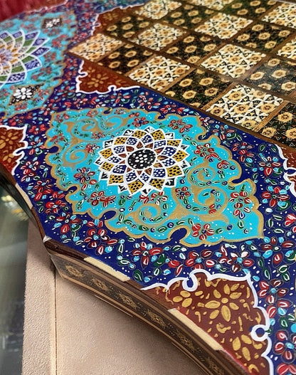تحفة فنية صناعة يدوية - طاولي و شطرنج رسمة واحدة فقط يعني الحبة الوحيدة في العراق - احجار الطاولي و الشطرنج صناعة يدوي  بادق التفاصيل (t3)