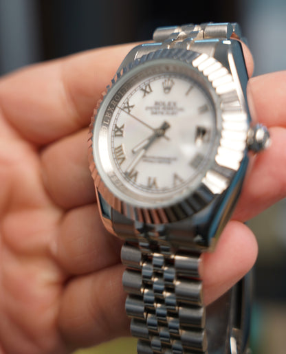 41 mm رولكس داي جست مينا صدف ابيض - الساعة نادرة متوفر قطعة واحدة كلين تايتل