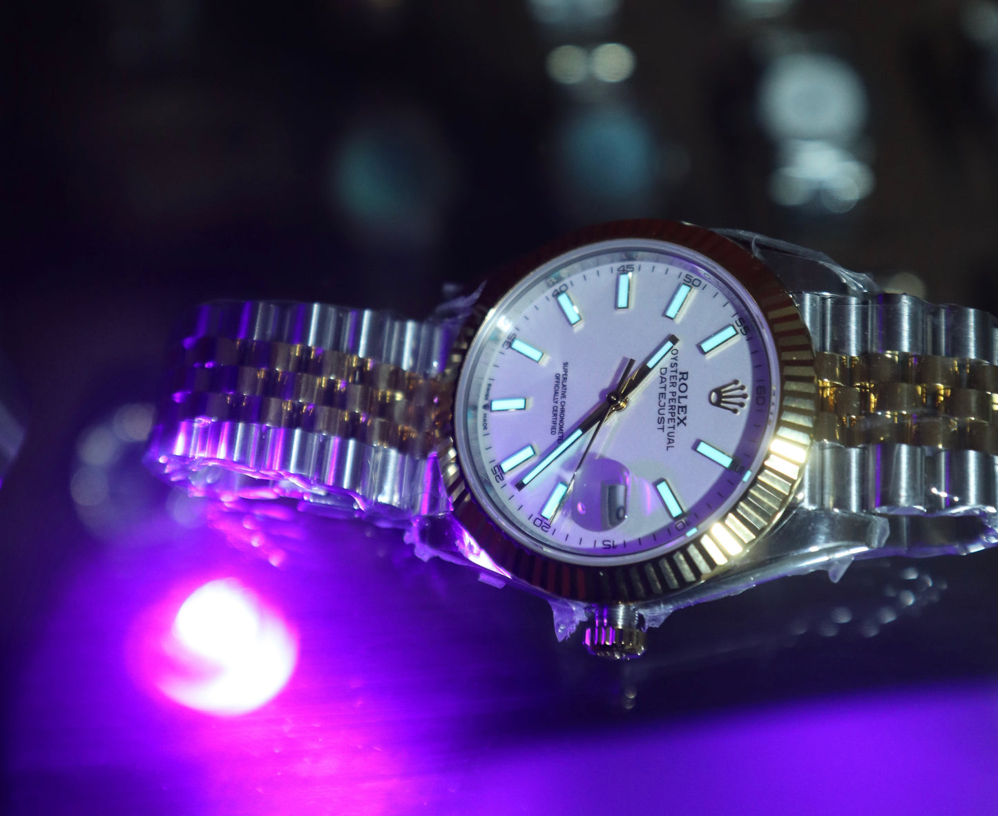 رولكس دايت جست كلين - جوبلي ستانلس و ذهب ١٨ طلاء - ماكينة سويسري طبق الاصل