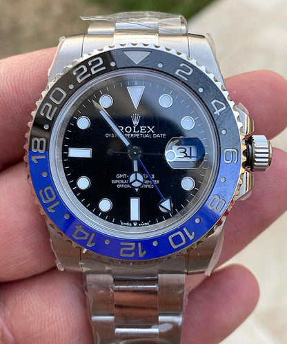 رولكس باتمان سير اويستر - مصنع كلين طبق الاصل - لا يمكن تميزها على يدك - سيريال محفور حقيقي- ماكينة مطابقة للاصلية - سيراميك مطابق مية بالمئة - تعقيدة جي ام تي مثل الاصلية