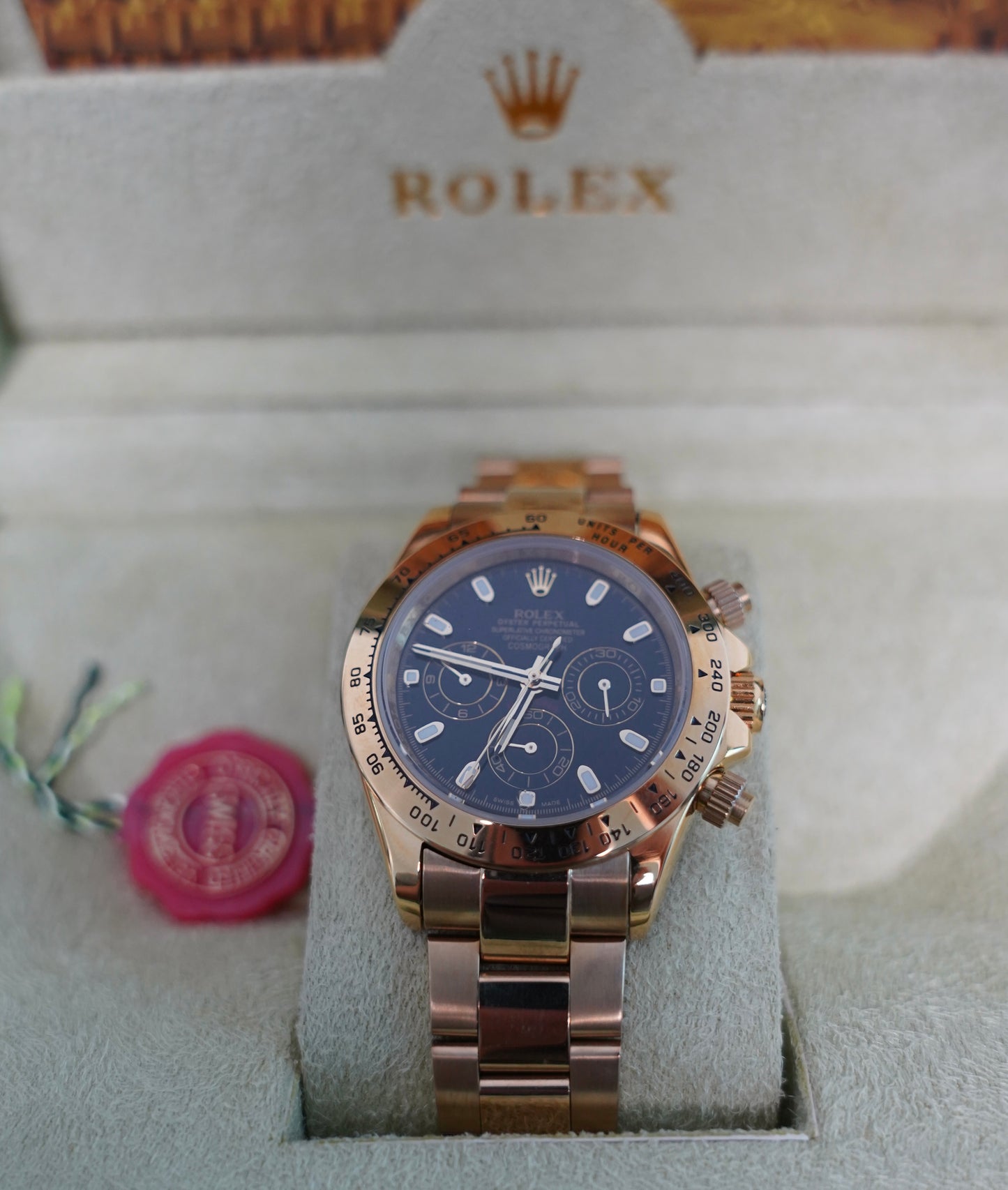 43 mm رولكس دايتونا ذهبي و اسود سوبر كواليتي