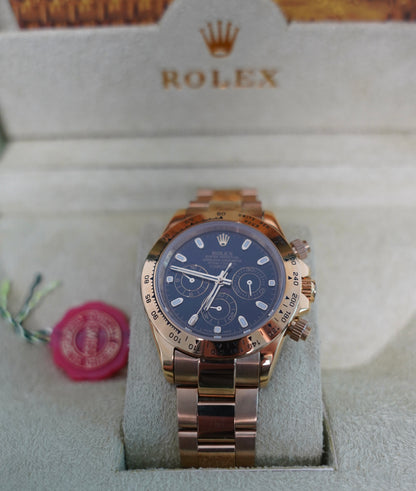 43 mm رولكس دايتونا ذهبي و اسود سوبر كواليتي