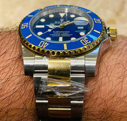رولكس سابمارينر تو تون دايل و بيزيل ازرق - كلين طبق الاصل ماكينة سويسري