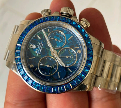 Rolex Daytona Blue Ruby 40 mm  -قطعة كلين طبق الأصل ماكينة سويسري طبق الأصل متوفر حبة واحدة في كل العراق