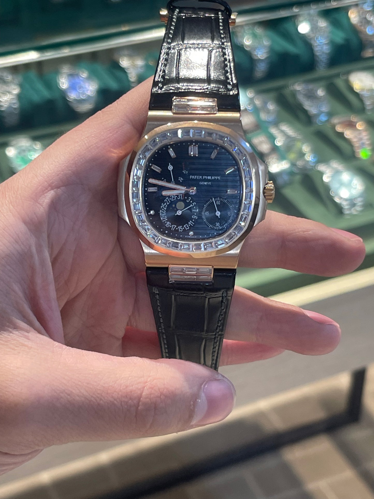 باتيك فيليب 5712 كلين طبق الأصل لا تميز عن الأصلية- ستراب اسود