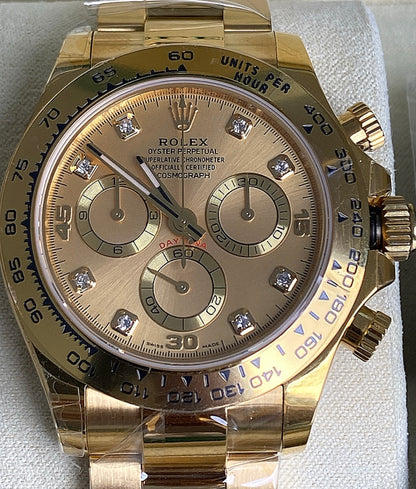 رولكس دايتونا ذهب اصفر مينا ذهب  كلين - ذهب طلاء عيار ١٨  ليعطي نفس لمعان الأصلي